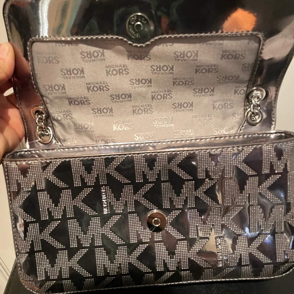 Michael Kors Metallic Silver Purse - Picture 7 of 10
